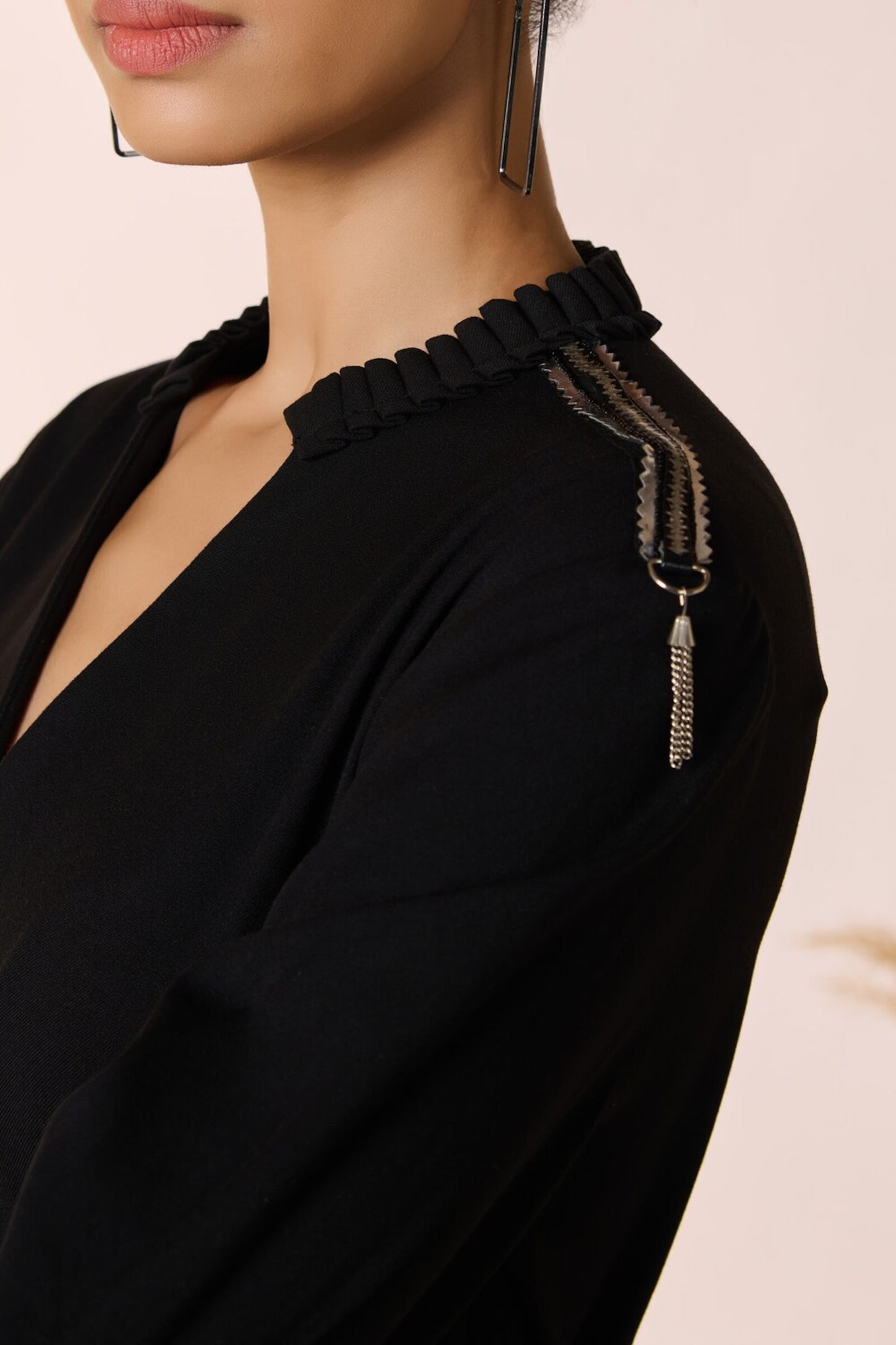 Asymmetric Black Shirt Dress