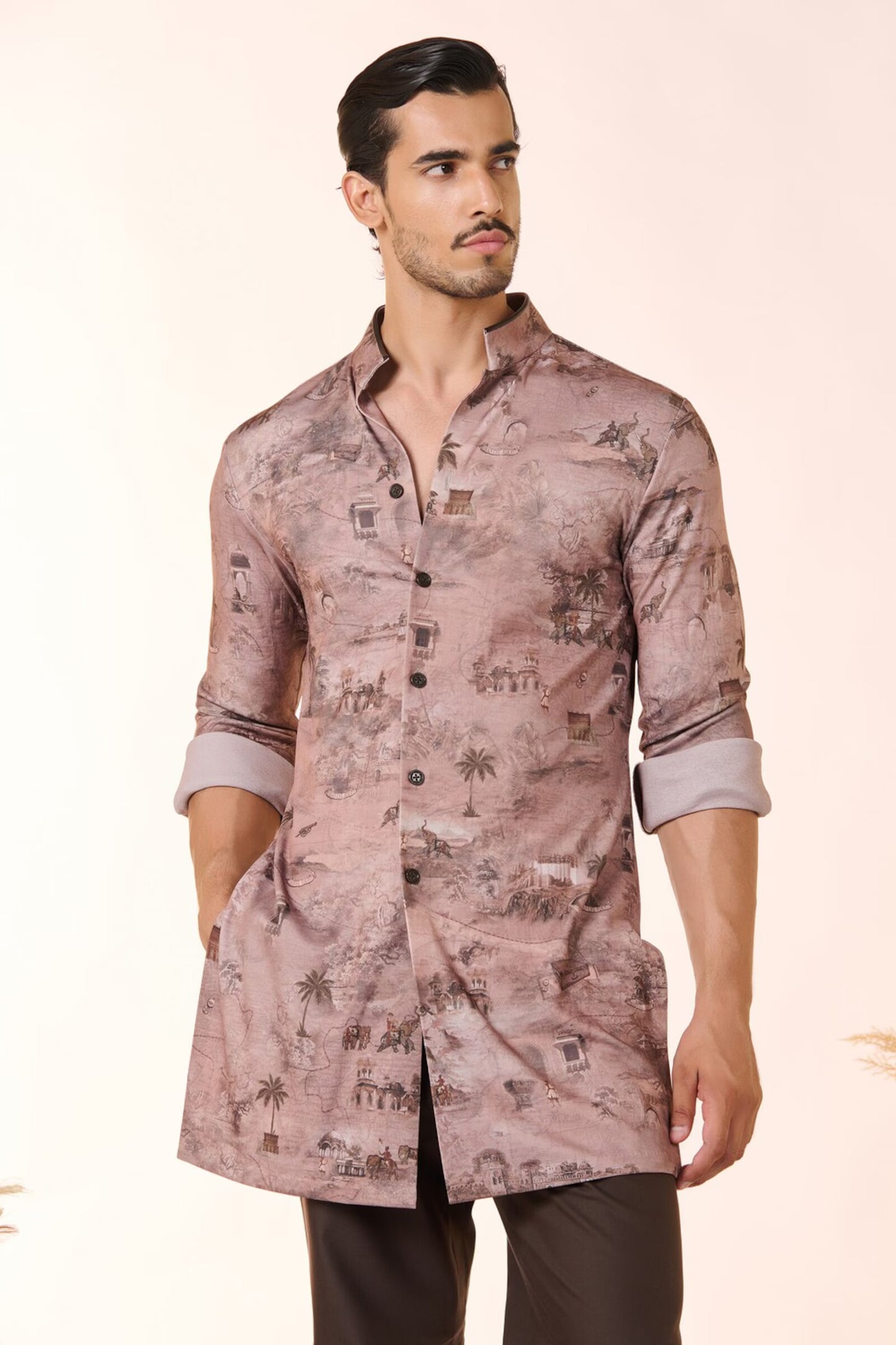 Nagarjuna in Safari Printed Shirt Kurta