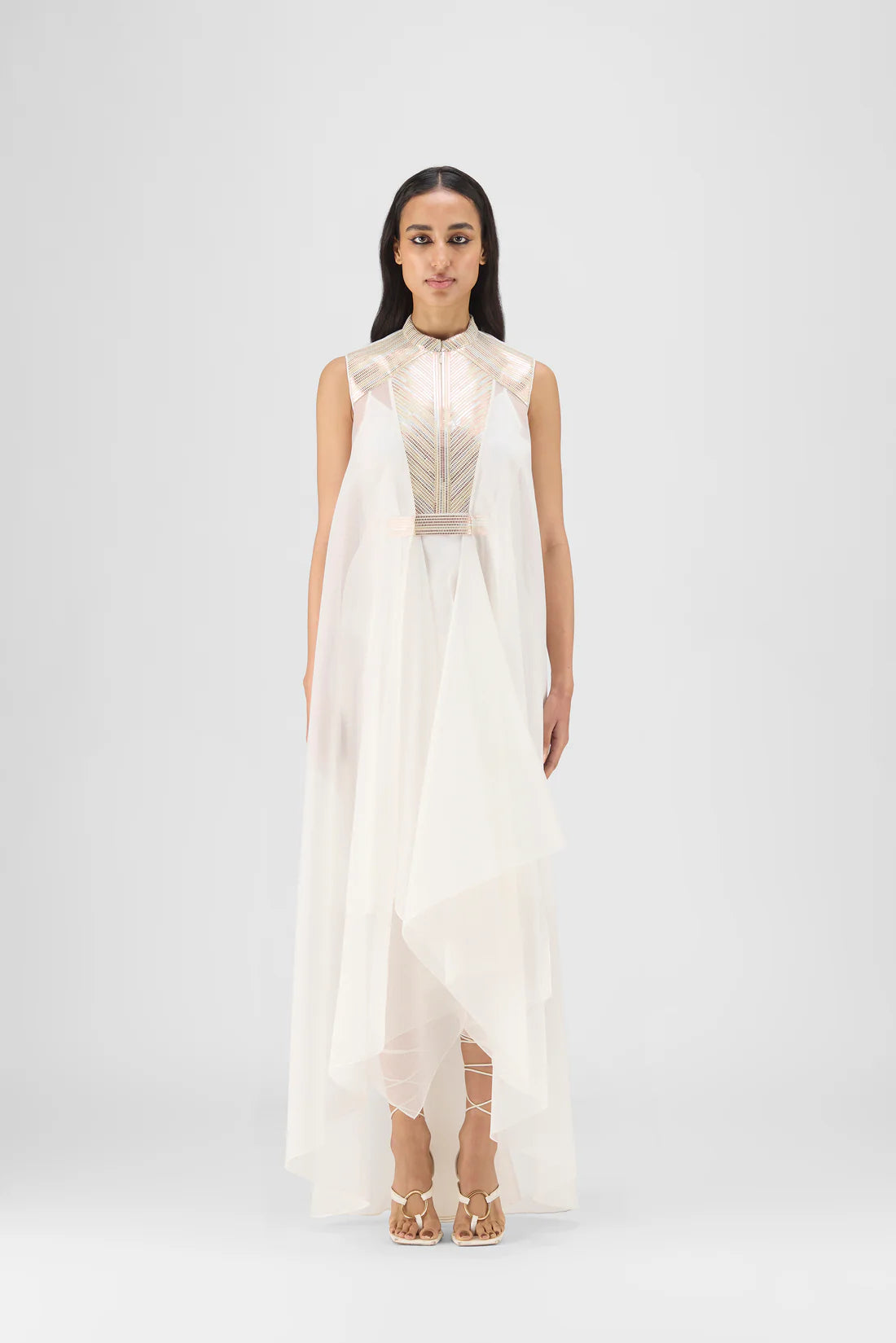 Metallic Paneled Dress