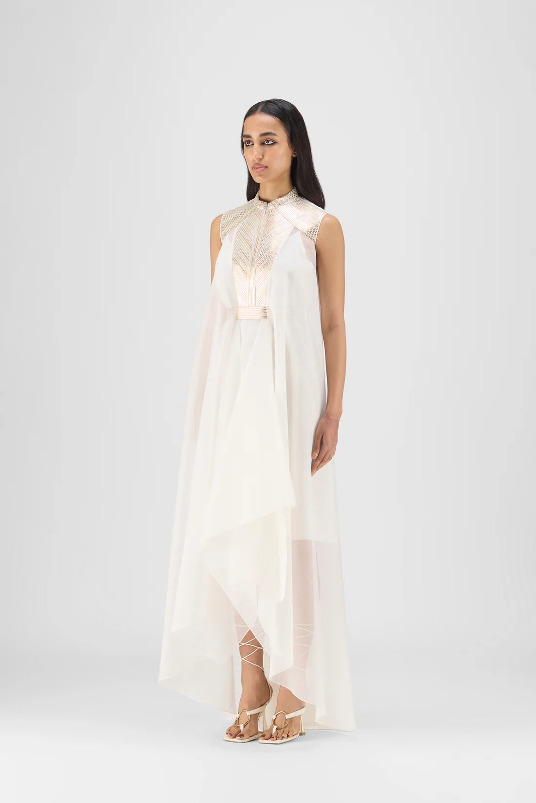 Metallic Paneled Dress