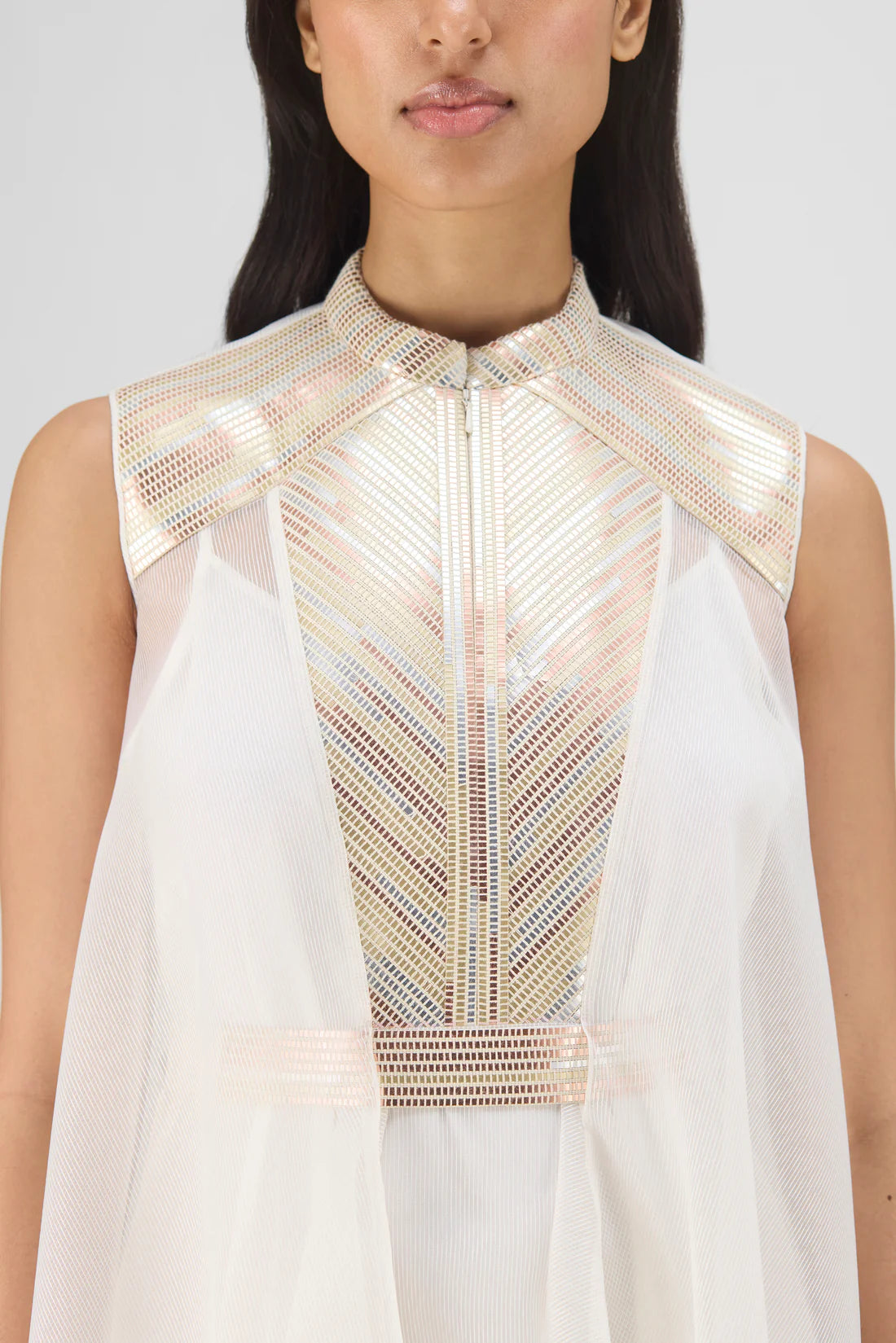 Metallic Paneled Dress