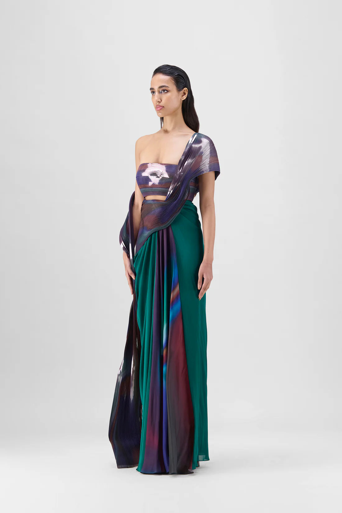 Metallic Watercolour Saree