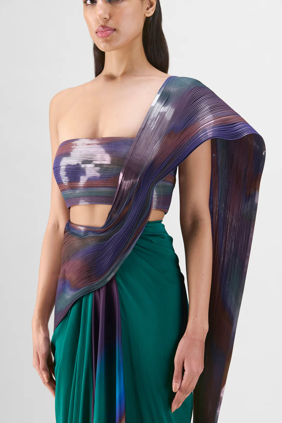 Metallic Watercolour Saree