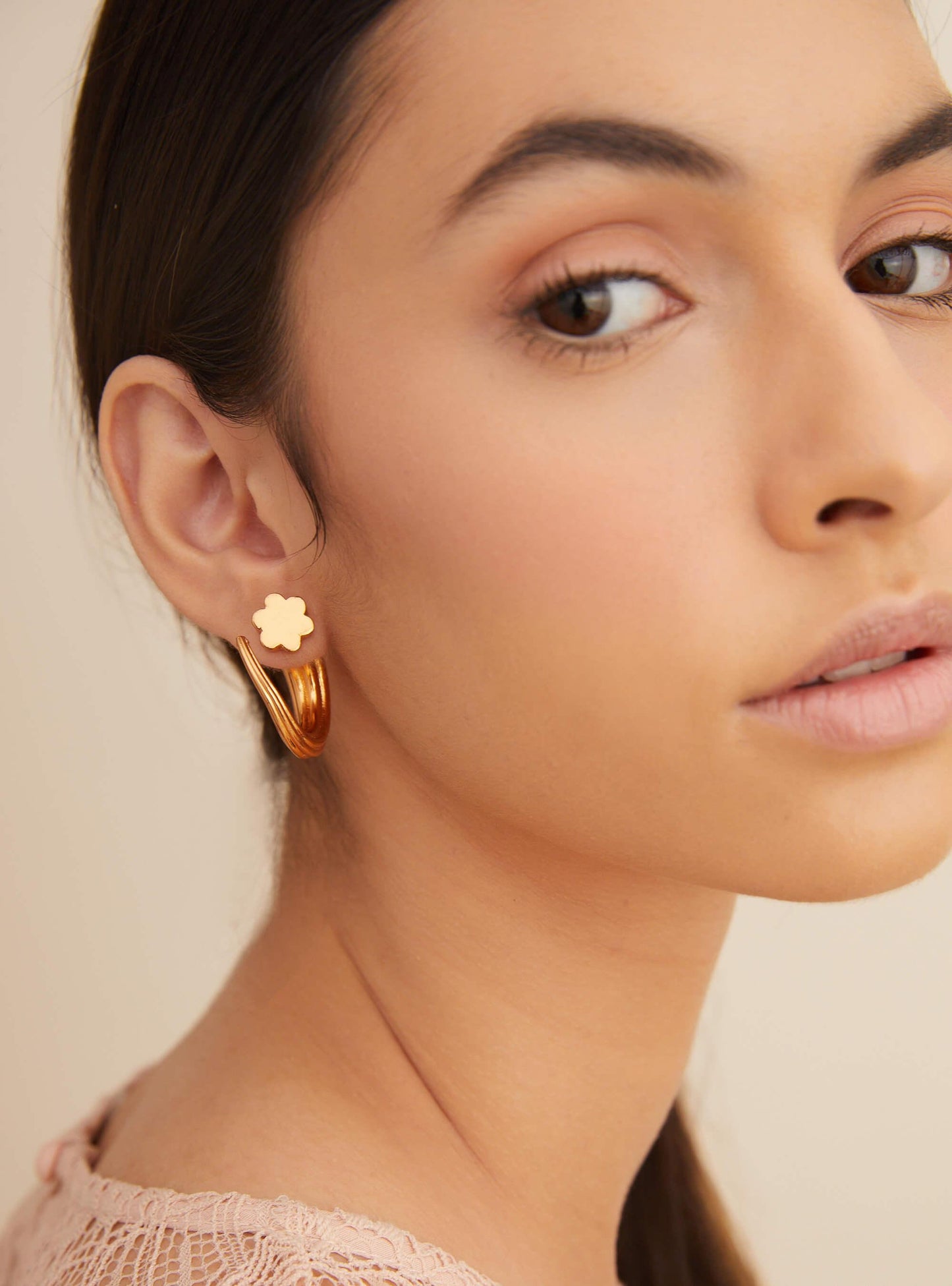 Gold Plated Tuscon Hoop Earrings - The Couture by KJH