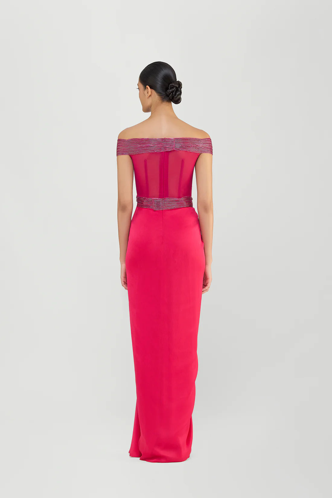 Moulded Gown With A Chiffon Drape