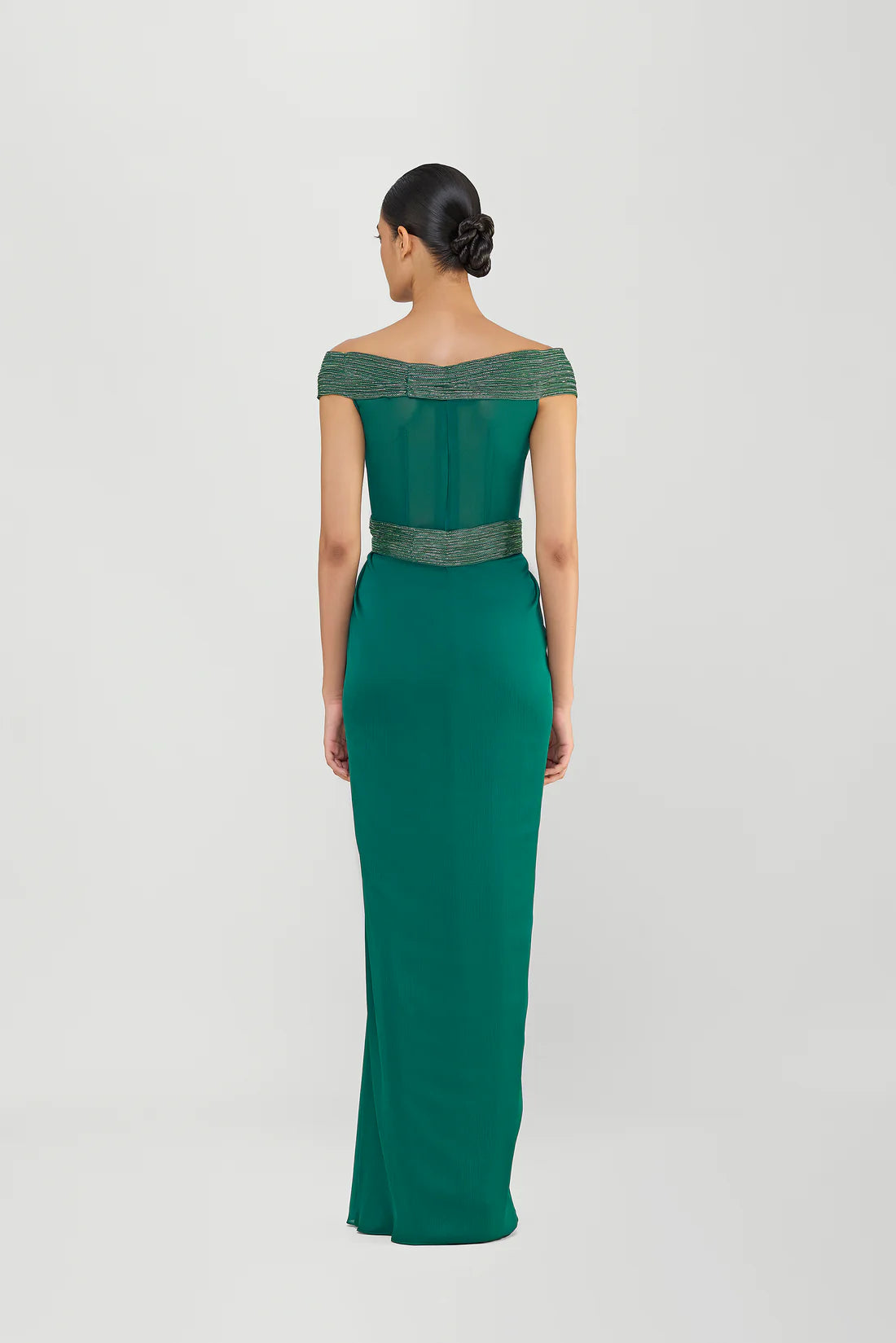 Moulded Gown With A Chiffon Drape