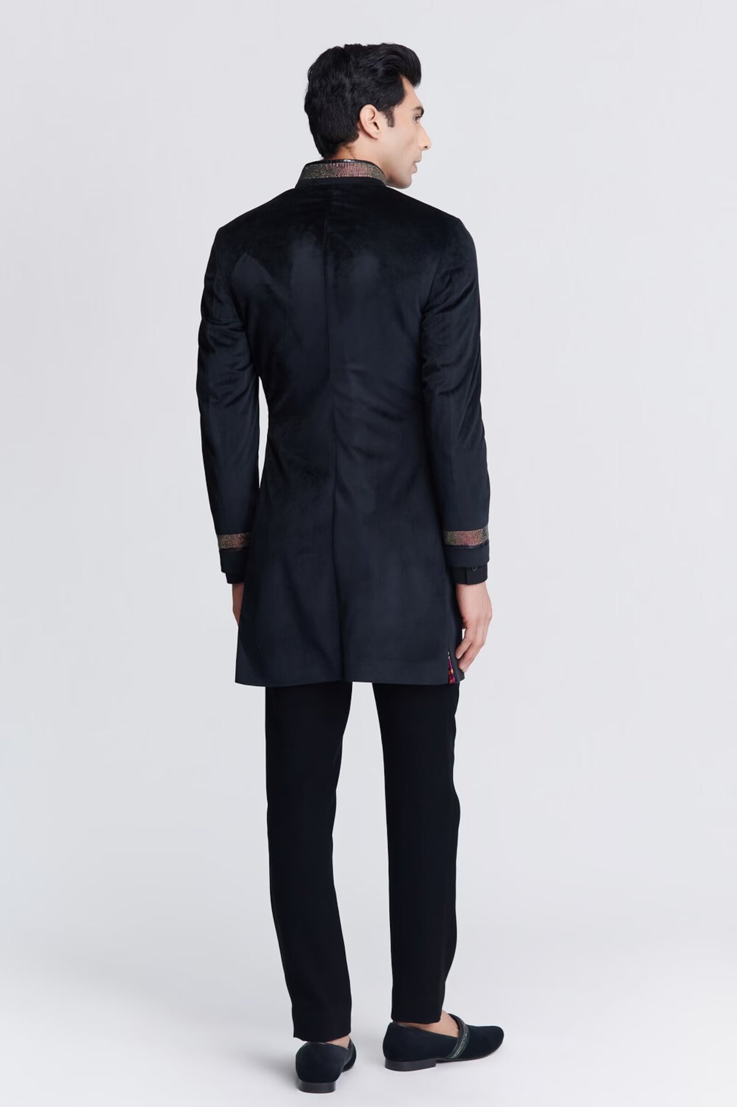 Jackky Bhagnani In Black Crested Sherwani