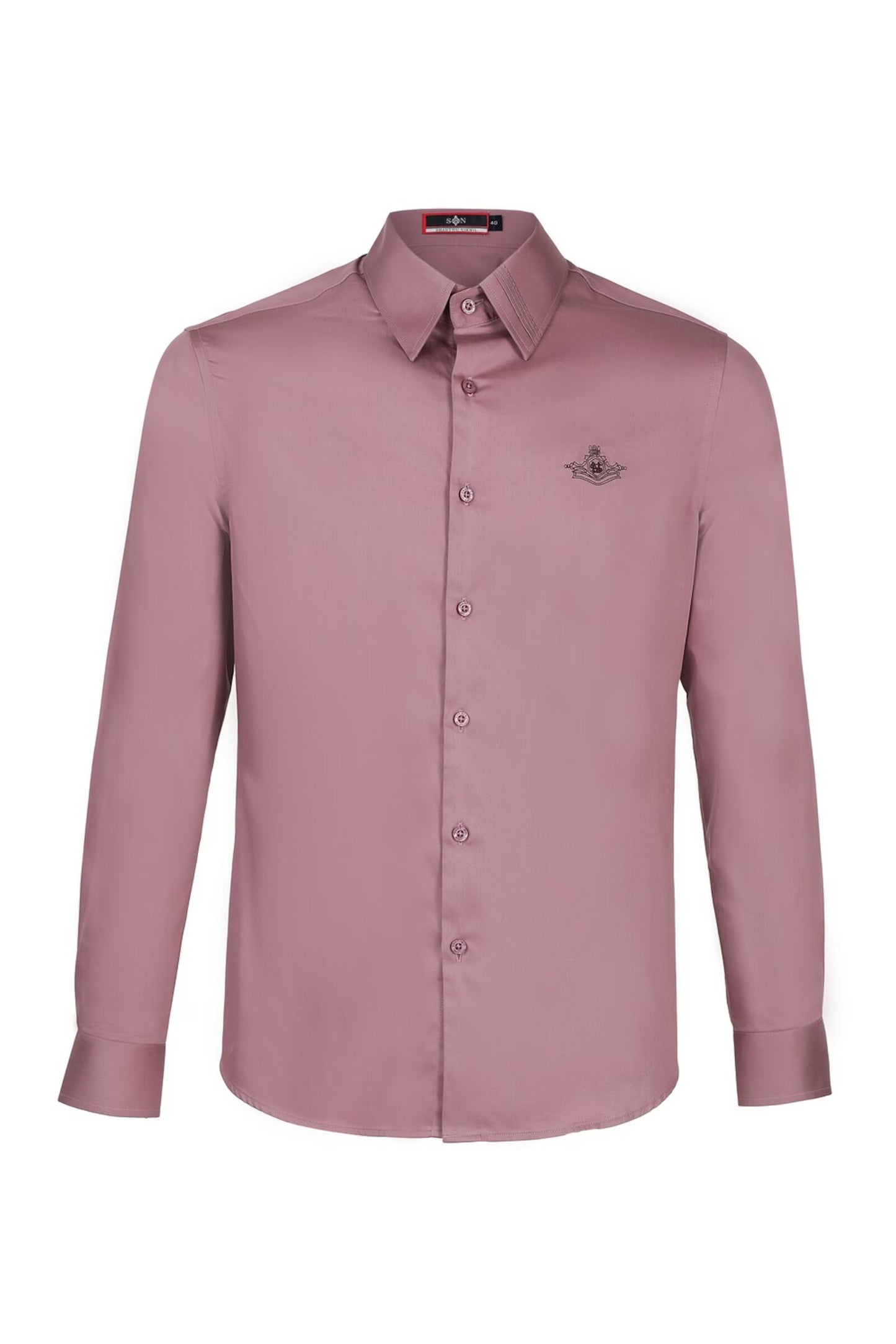 Signature Light Purple Shirt with Embroidered Crest