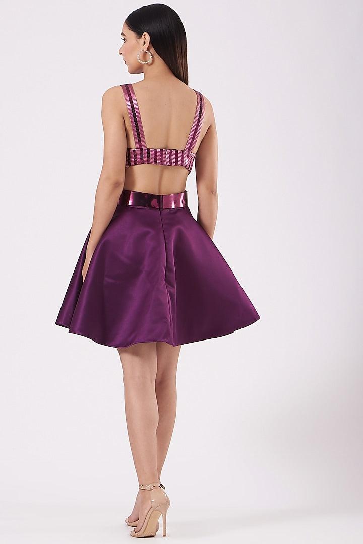 Berry Metallic Skater Dress - The Couture by KJH