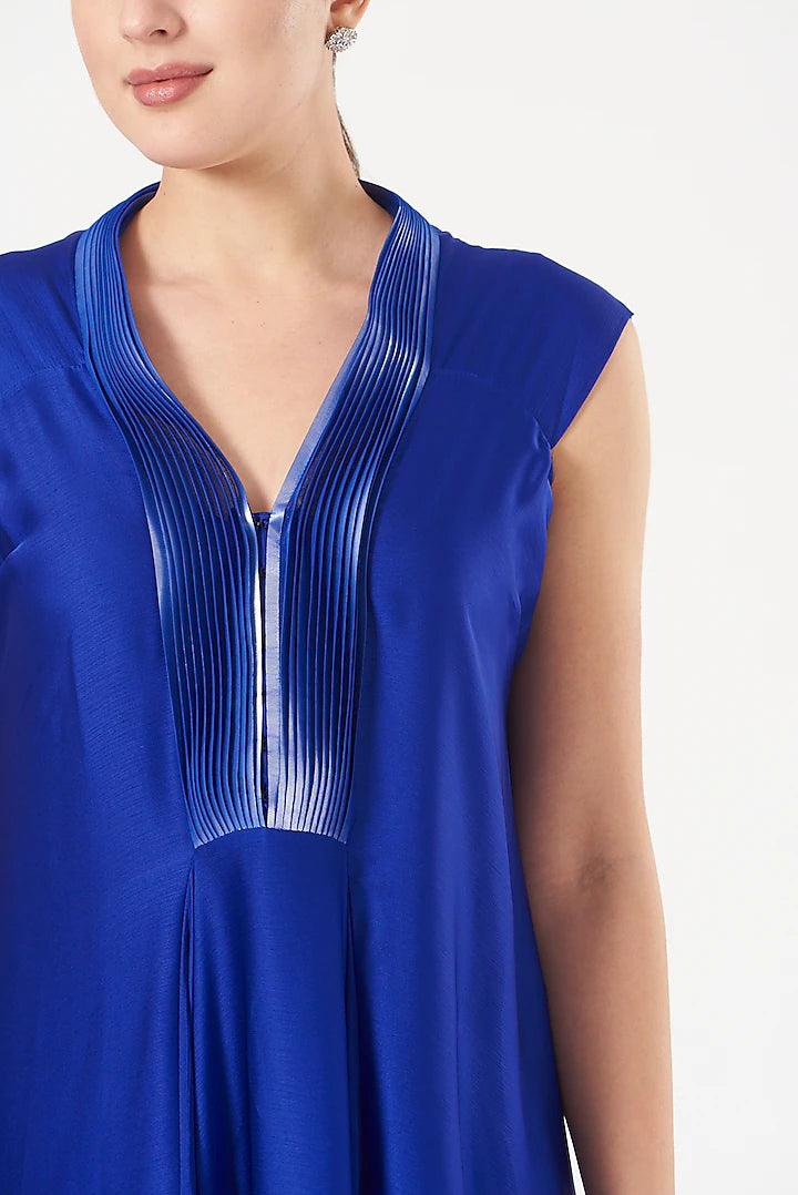 Cobalt Blue Draped Dress - The Couture by KJH