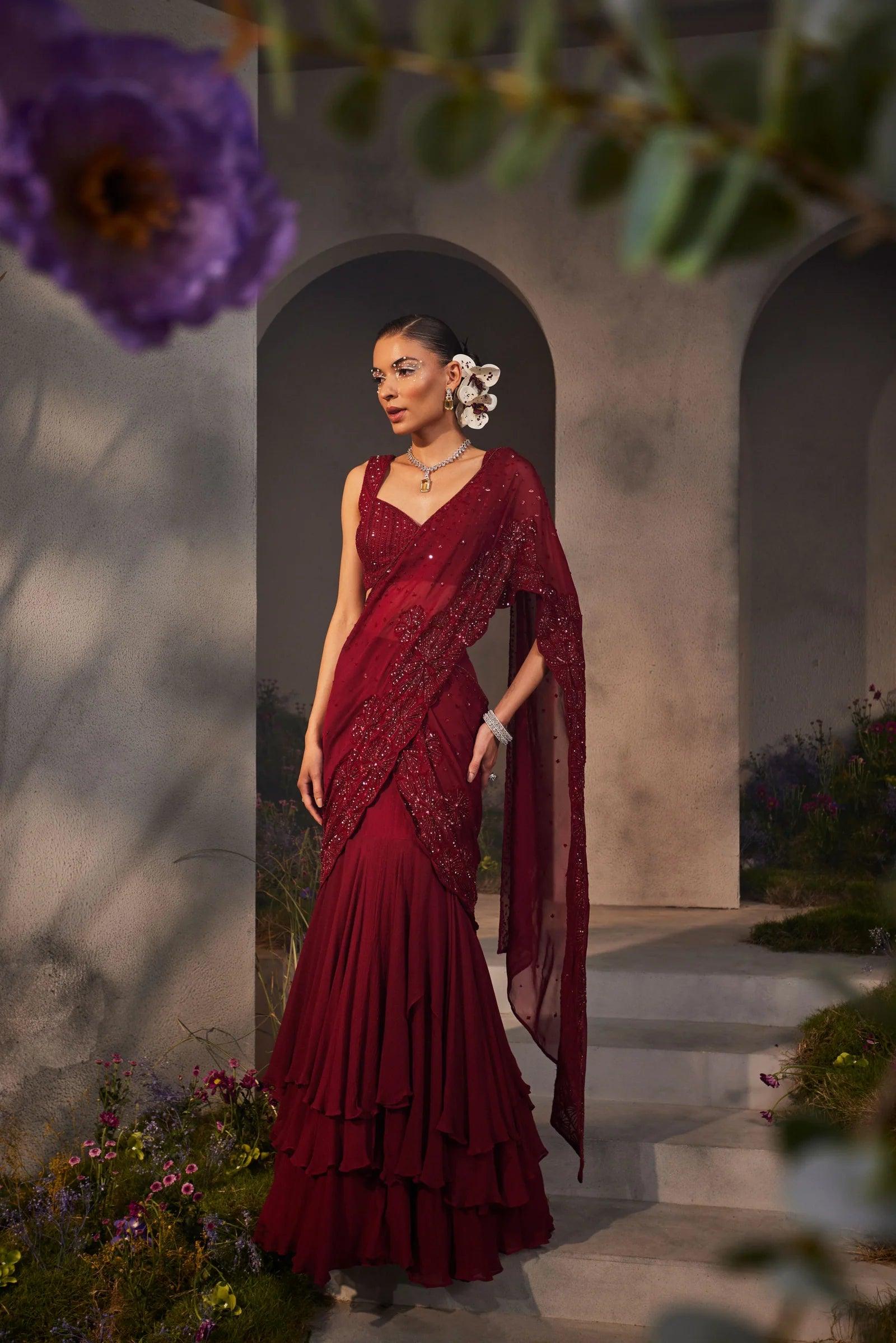 Leila - Pre Draped Sarees - The Couture by KJH
