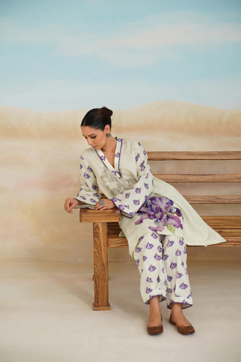 ORCHID PURE LINEN PRINTED MATCHING SET