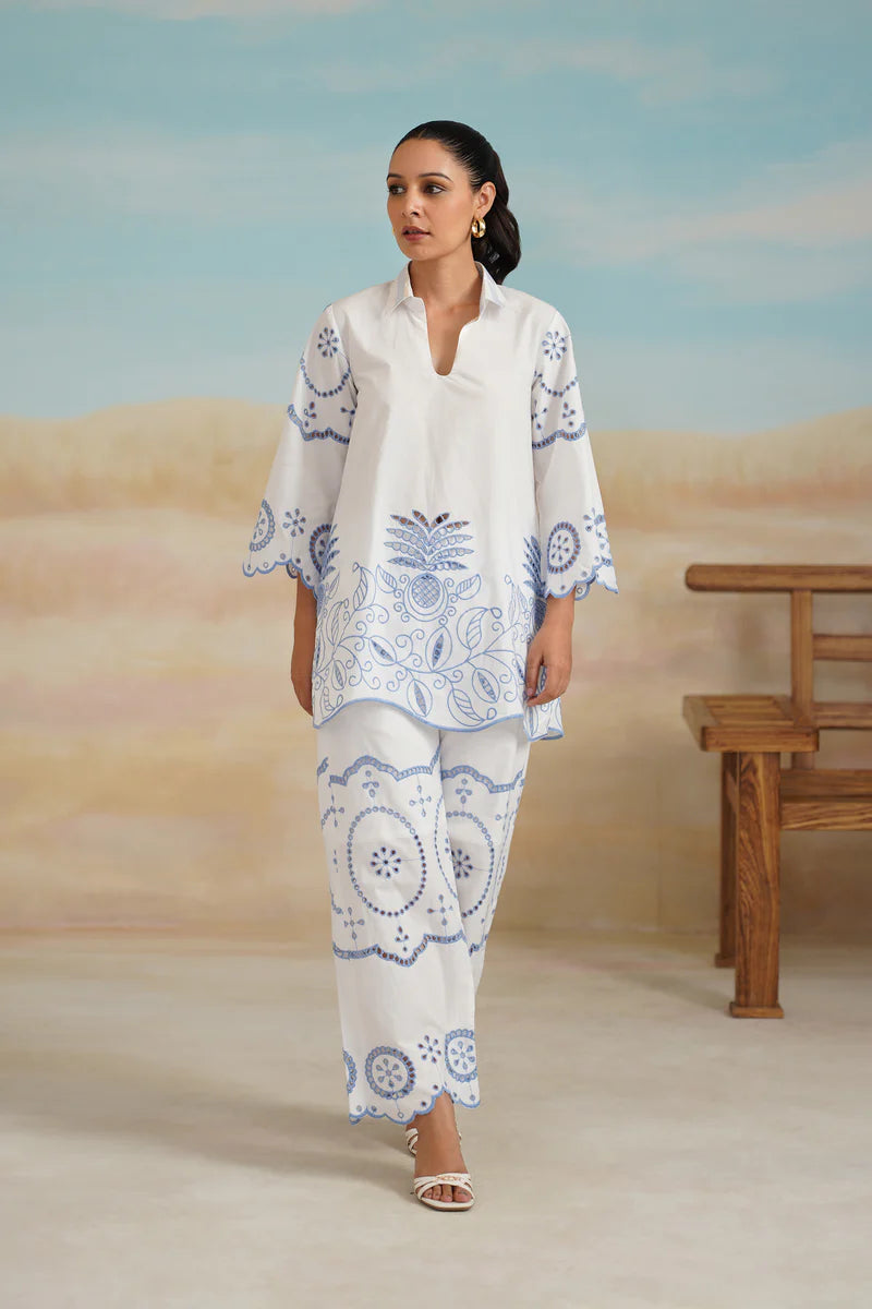 ASTER POPLIN COTTON EMBROIDERED MATCHING SET