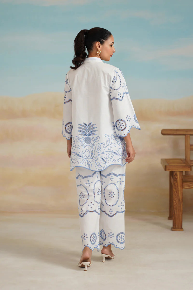 ASTER POPLIN COTTON EMBROIDERED MATCHING SET