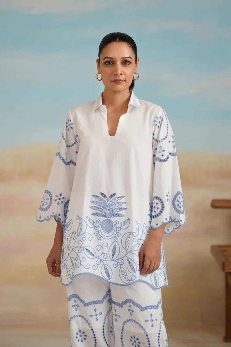 ASTER POPLIN COTTON EMBROIDERED MATCHING SET
