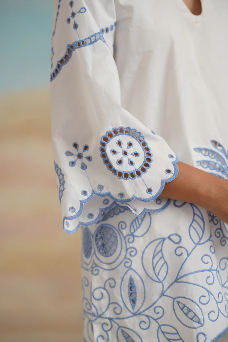 ASTER POPLIN COTTON EMBROIDERED MATCHING SET