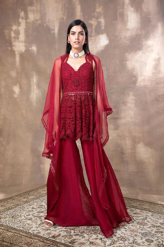 ROSA EMBROIDERED SCALLOPED PEPLUM - The Couture by KJH