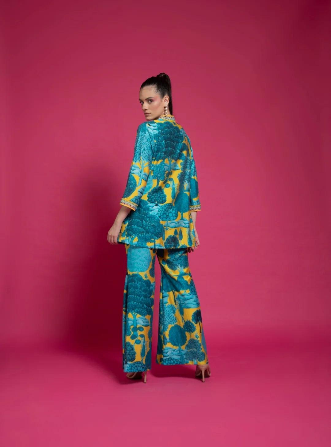 GARDEN CO ORD SET FLARE PANTS - The Couture by KJH