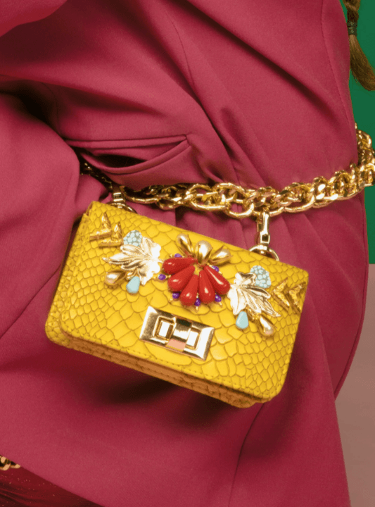 Canary Yellow Chain-link Belt Bag - The Couture by KJH