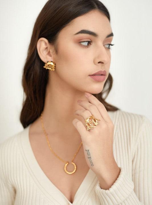 O.H Monogram Archway Pendant Necklace - The Couture by KJH