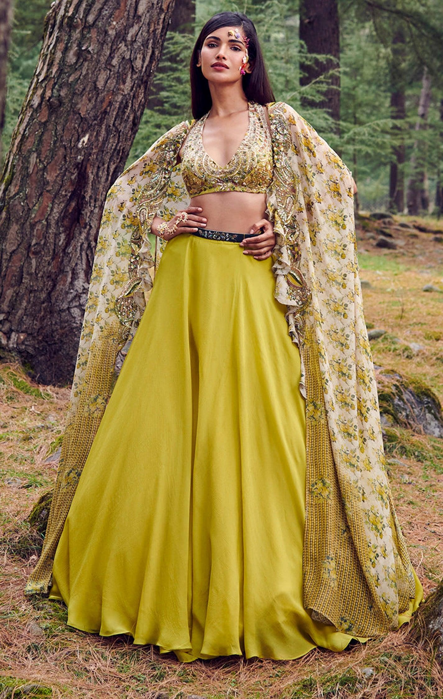 "Sweet Meadow" Chiffon Lehenga Set - The Couture by KJH