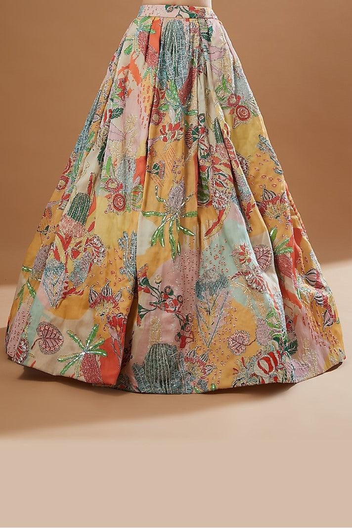 Yellow Organza Embellished Lehenga Set - The Couture by KJH