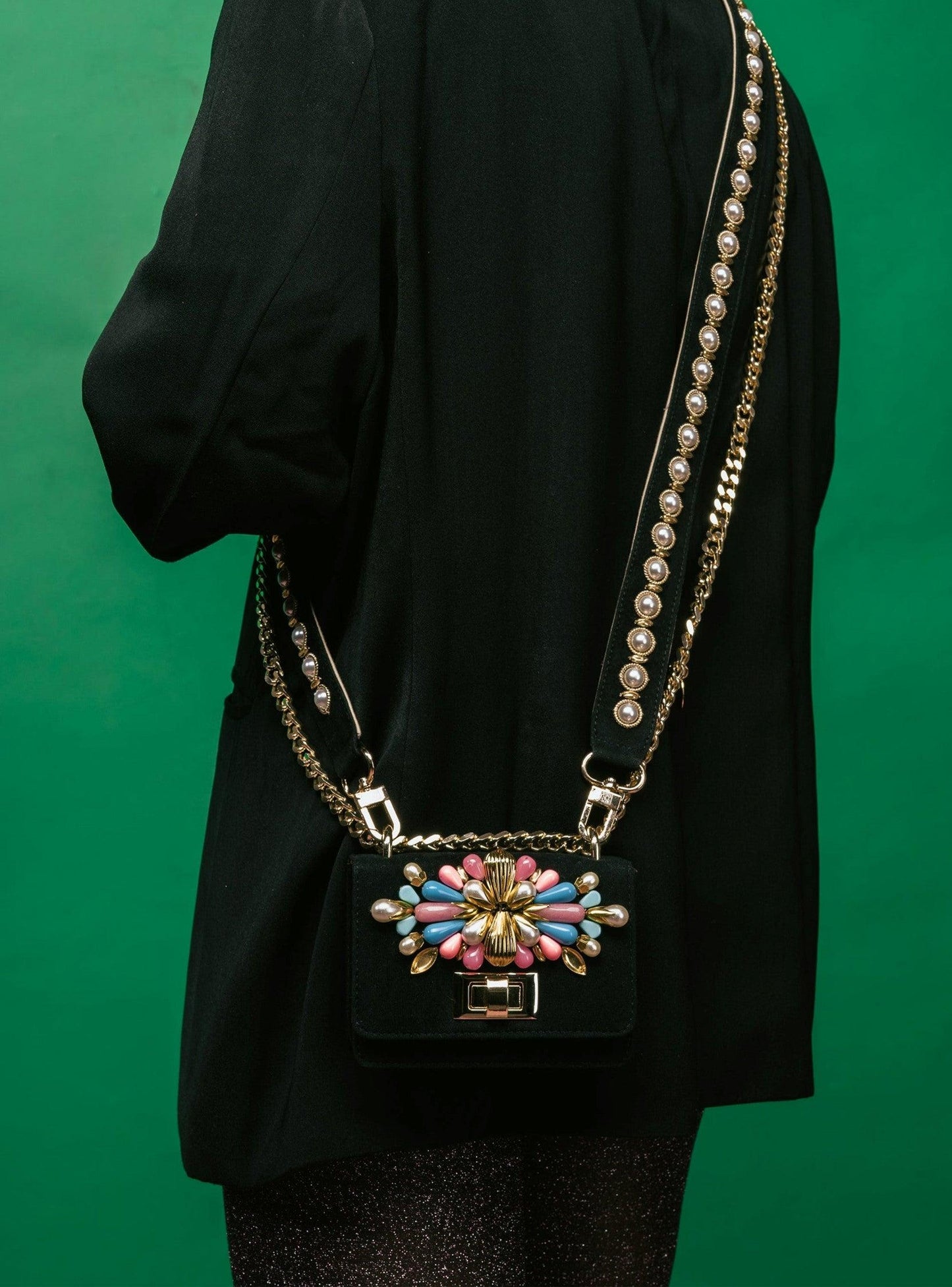 Black Suede Mini Crossbody - The Couture by KJH
