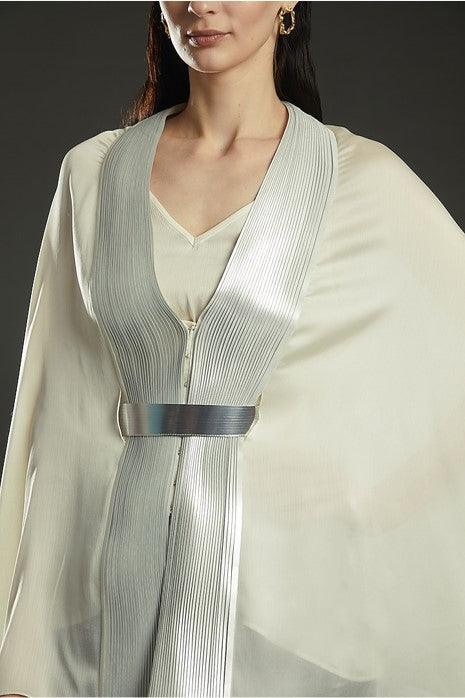 Ivory Chiffon Draped Cape - The Couture by KJH