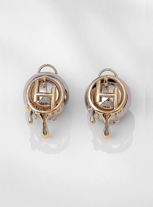Two Tone Plated Midi Stud Earrings - The Couture by KJH