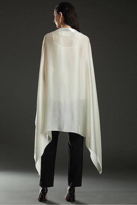 Ivory Chiffon Draped Cape - The Couture by KJH