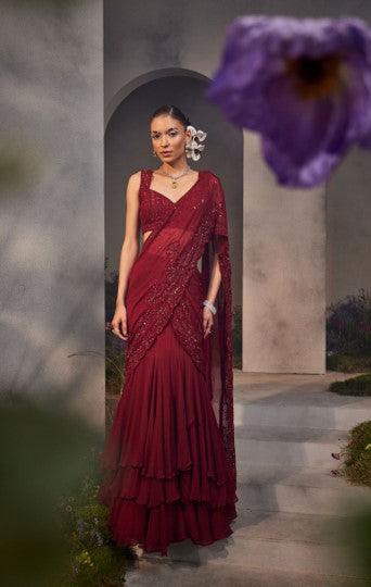 Leila - Pre Draped Sarees - The Couture by KJH