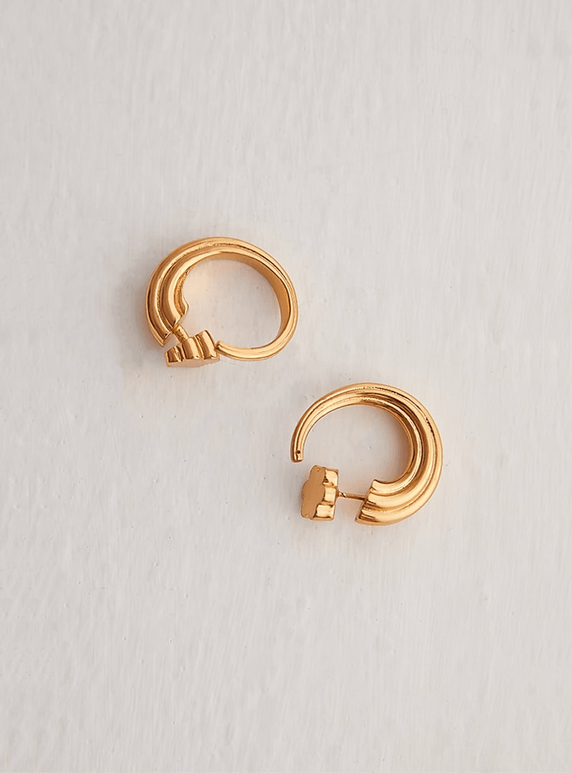 Gold Plated Tuscon Hoop Earrings - The Couture by KJH