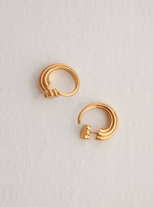 Gold Plated Tuscon Hoop Earrings - The Couture by KJH