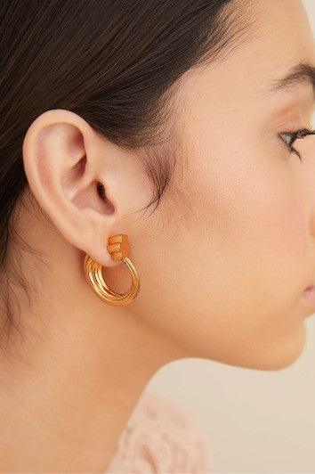 Gold Plated Tuscon Hoop Earrings - The Couture by KJH