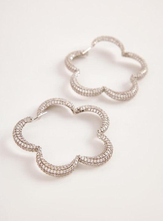 Mini Christina Hoop Earrings In Silver Crystals - The Couture by KJH