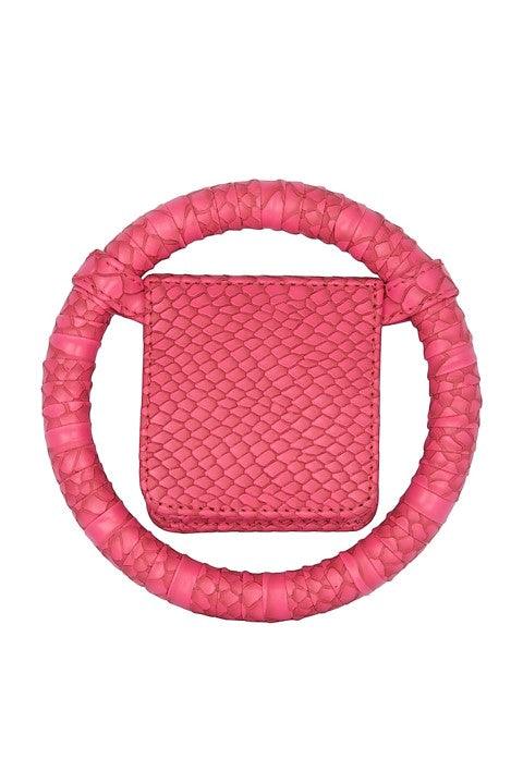 Pink Embroidered Circular Minaudiere Bag - The Couture by KJH