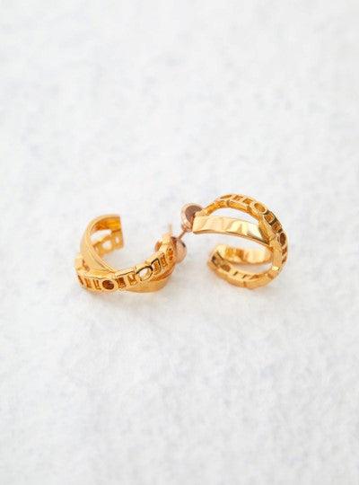 O.H Monogram Mini Archway Hoops - The Couture by KJH