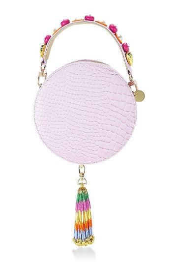 Lilac Embellished Round Bag - The Couture by KJH