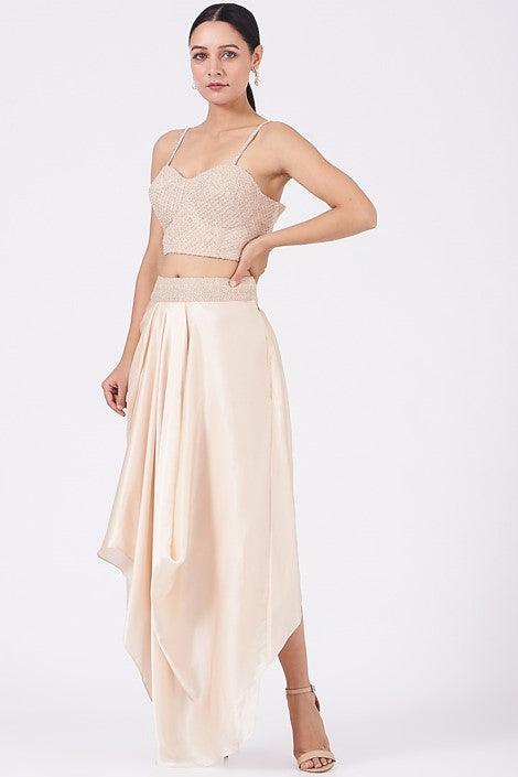 Peach Embroidered Jacket Set - The Couture by KJH