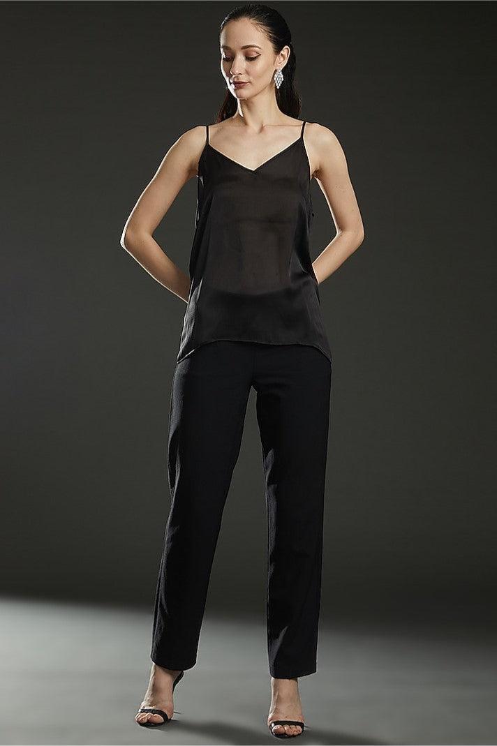Black & White Chiffon Striped Top - The Couture by KJH