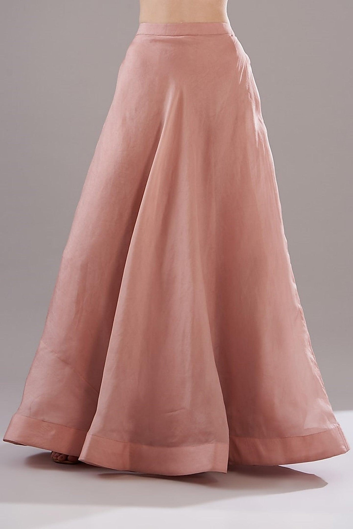 Dark Peach Organza Embroidered Jacket Set - The Couture by KJH