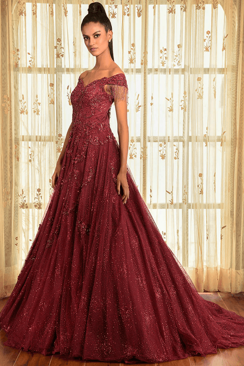 "Kimaya" Shimmer Tulle Gown - The Couture by KJH