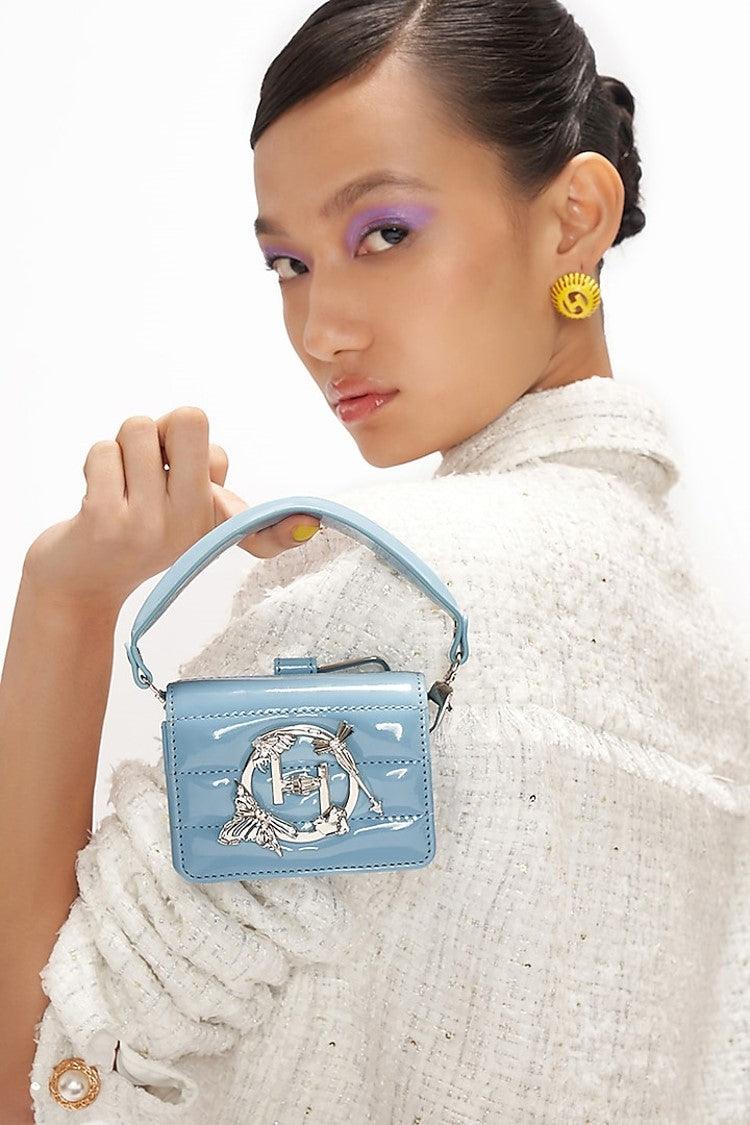 Pastel Blue Vegan Leather Nano Bag - The Couture by KJH