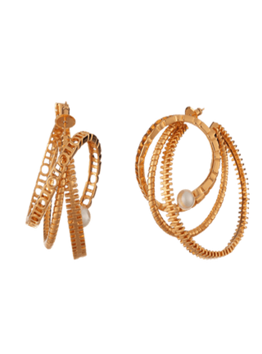 Myriad Twisted Pearl Hoop Earring - The Couture by KJH