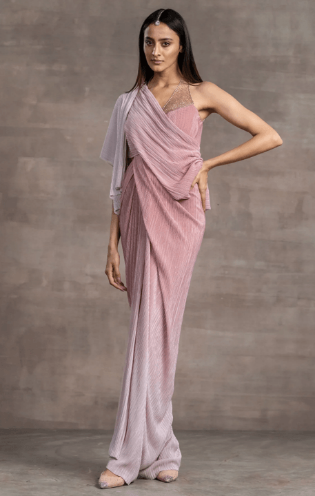 Draped Dress With Corseted Bodice - The Couture by KJH