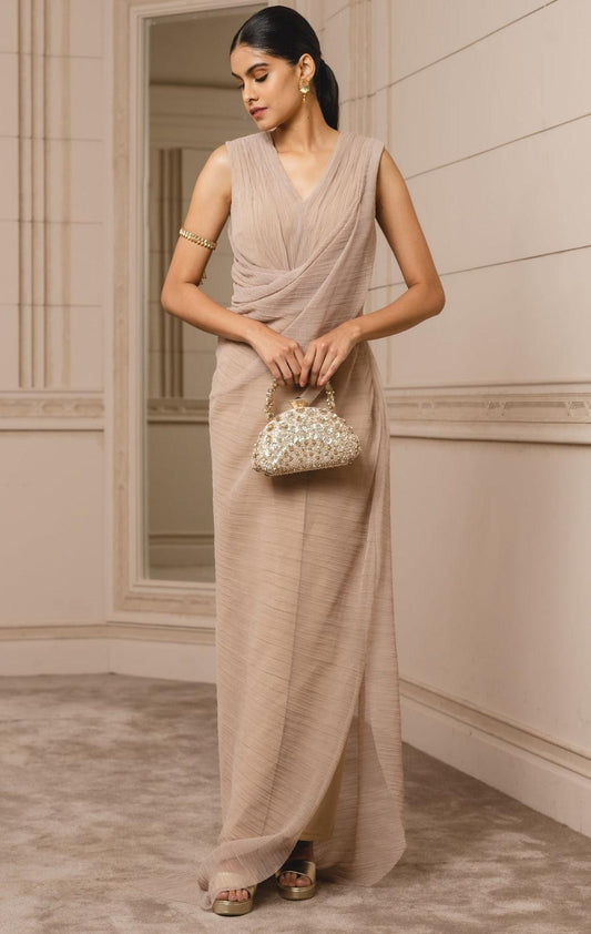 Draped Dress in Metallic Gauze - The Couture by KJH