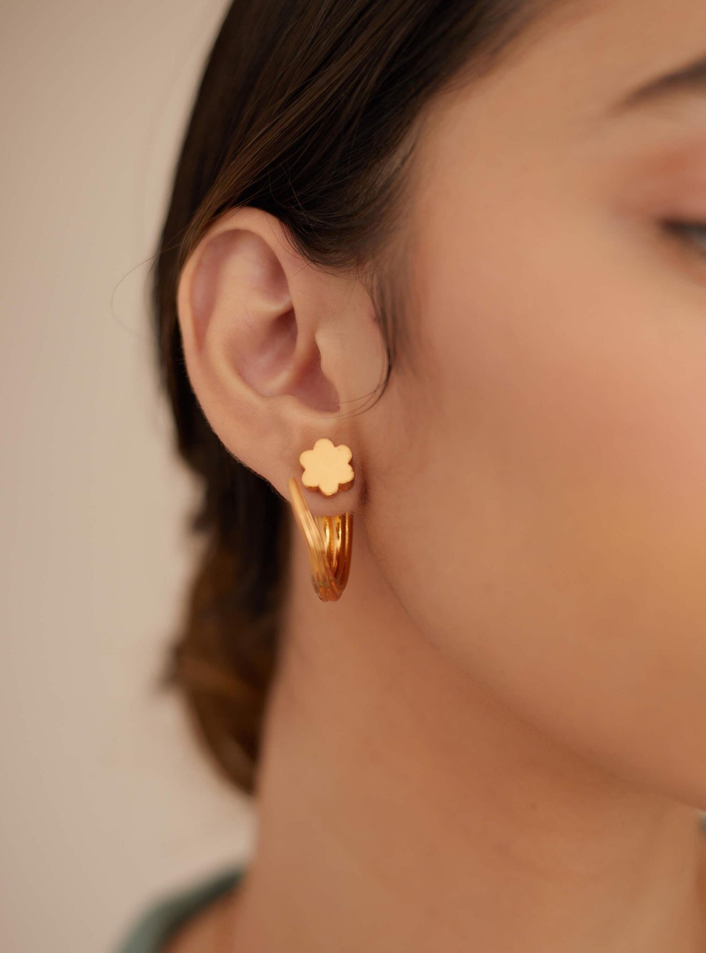 Gold Plated Tuscon Hoop Earrings - The Couture by KJH