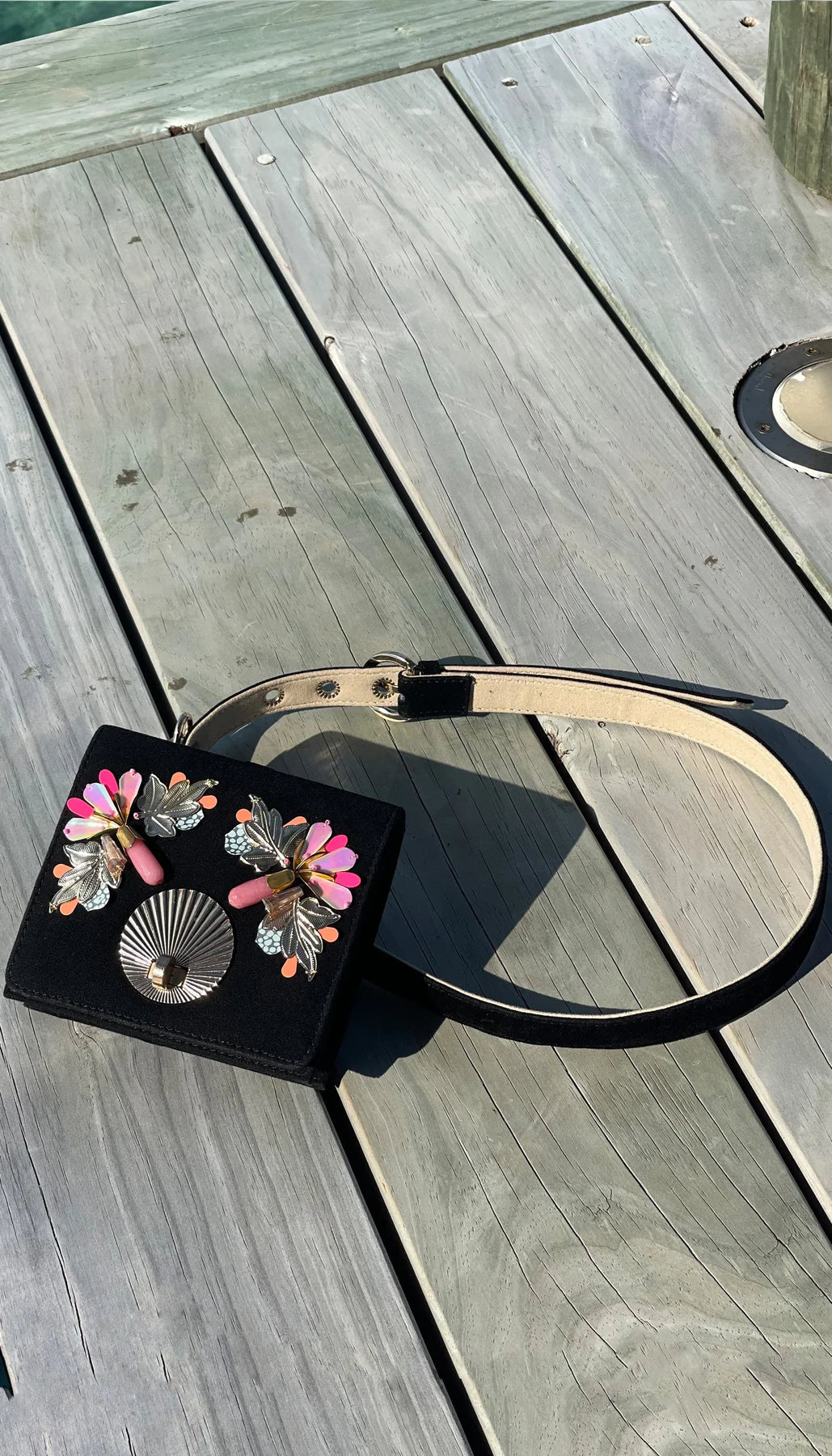 BLACK SUEDE BELT BAG