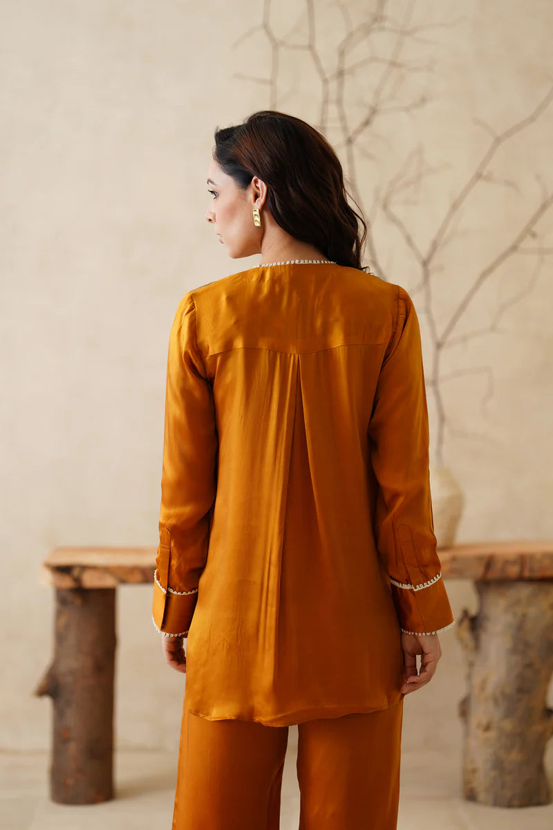 ELORAH SATIN EMBROIDERED MATCHING SET