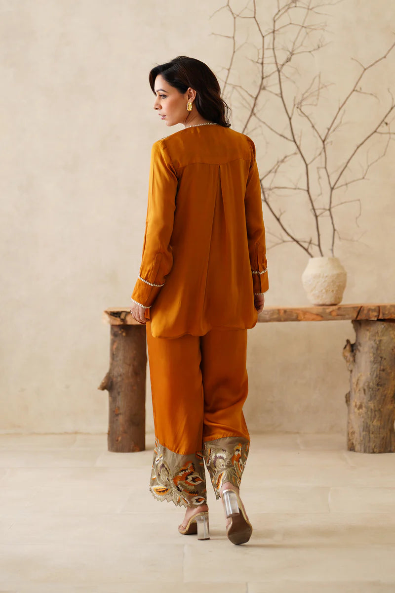 ELORAH SATIN EMBROIDERED MATCHING SET